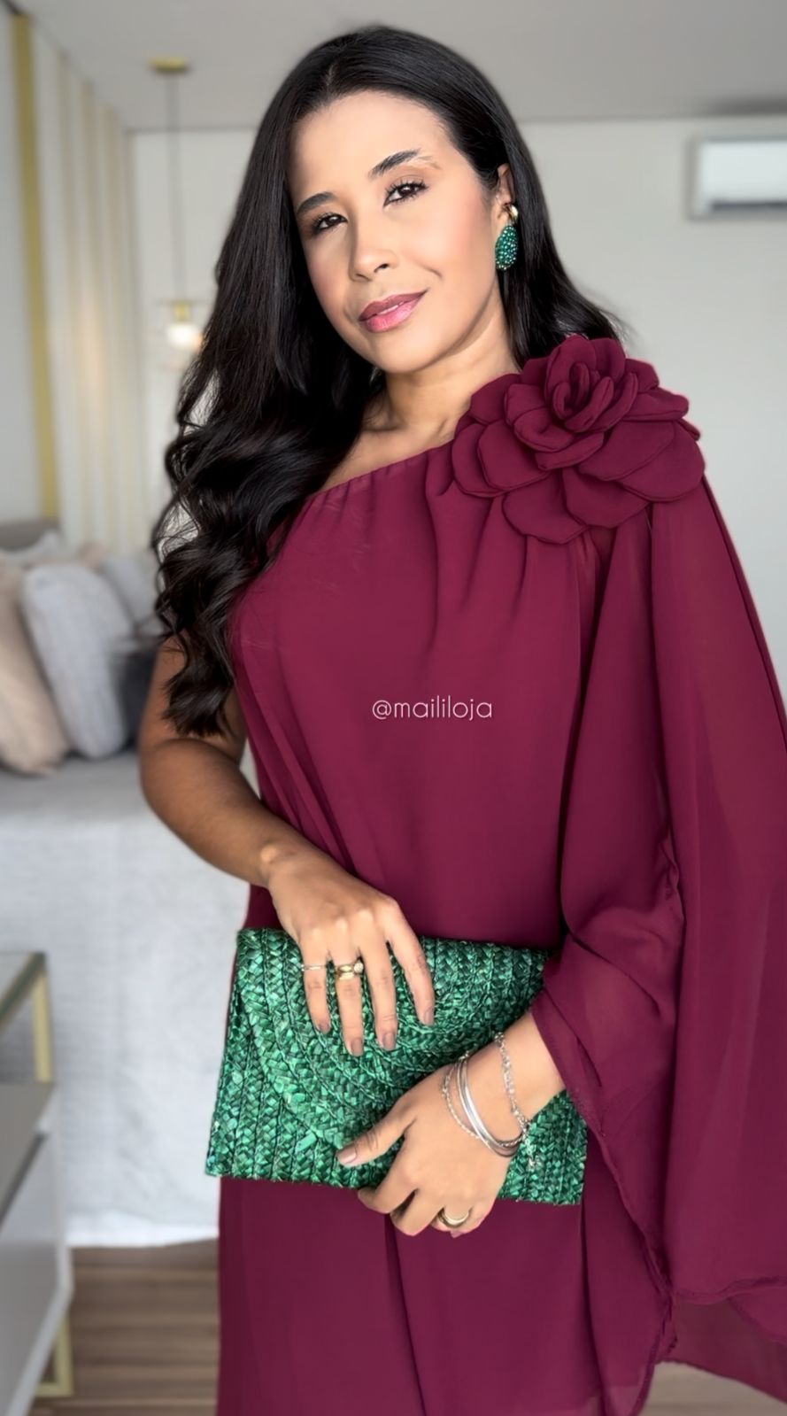 Vestido Mia- Ombro Só Flor Chifon