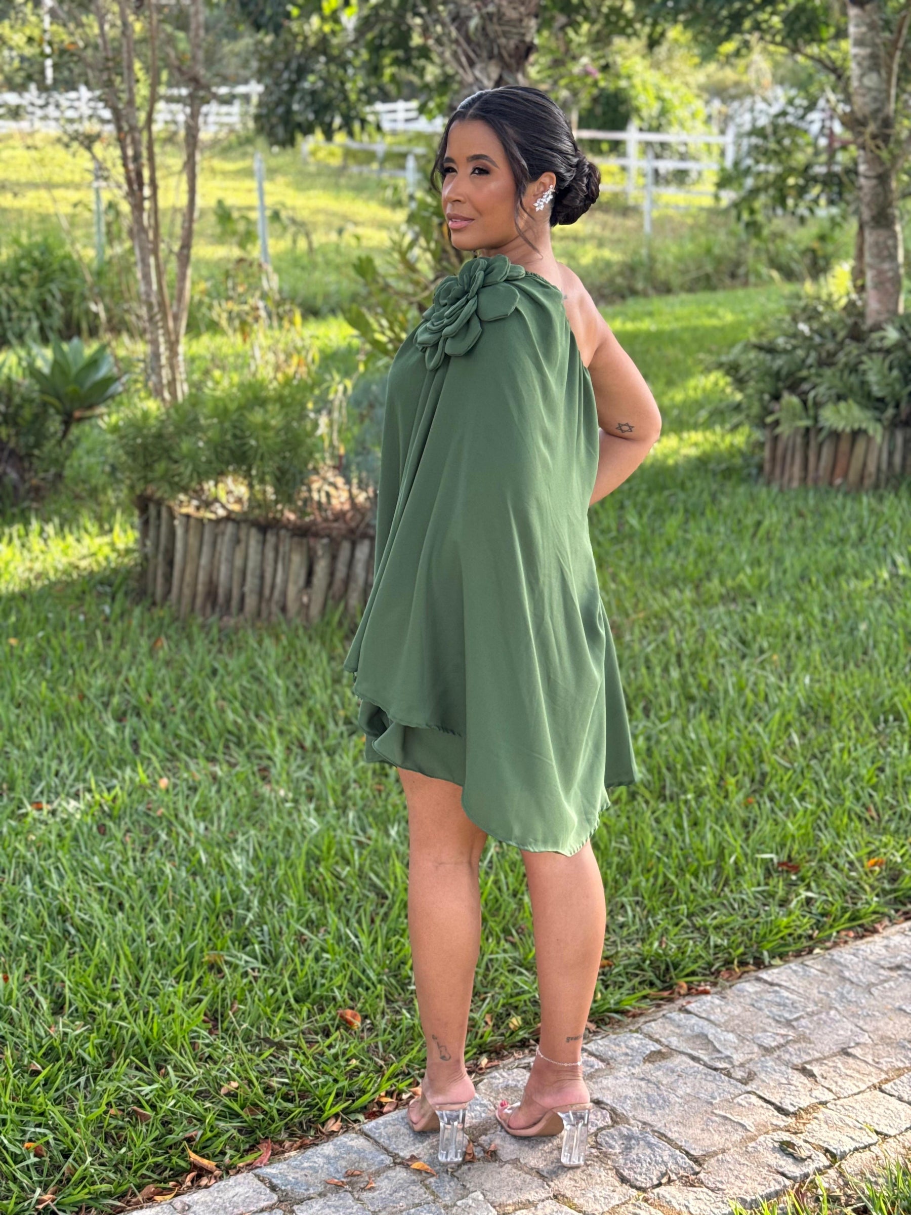 Vestido Mia- Ombro Só Flor Chifon