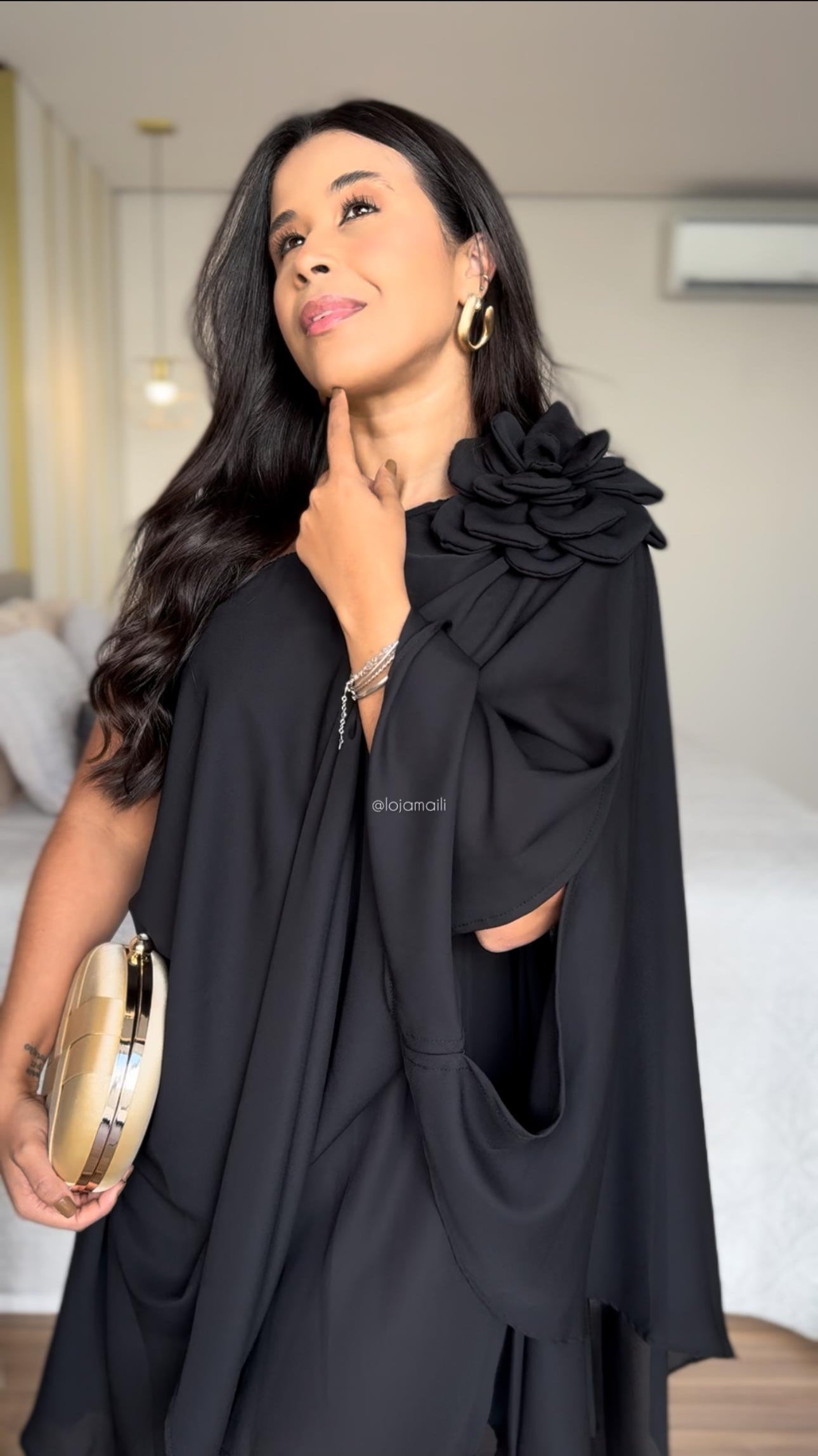 Vestido Mia- Ombro Só Flor Chifon