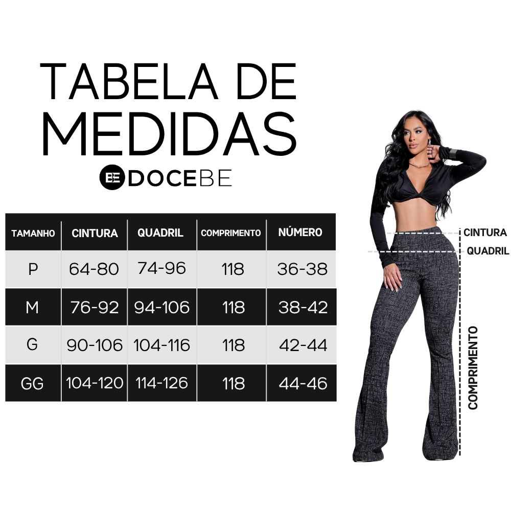 Calça Modeladora Flare Cós Alto Mescla