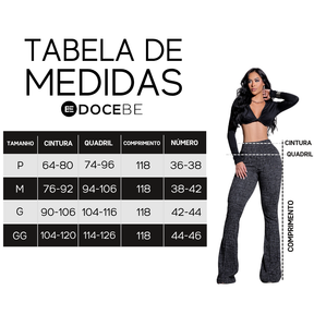 Calça Modeladora Flare Cós Alto Mescla