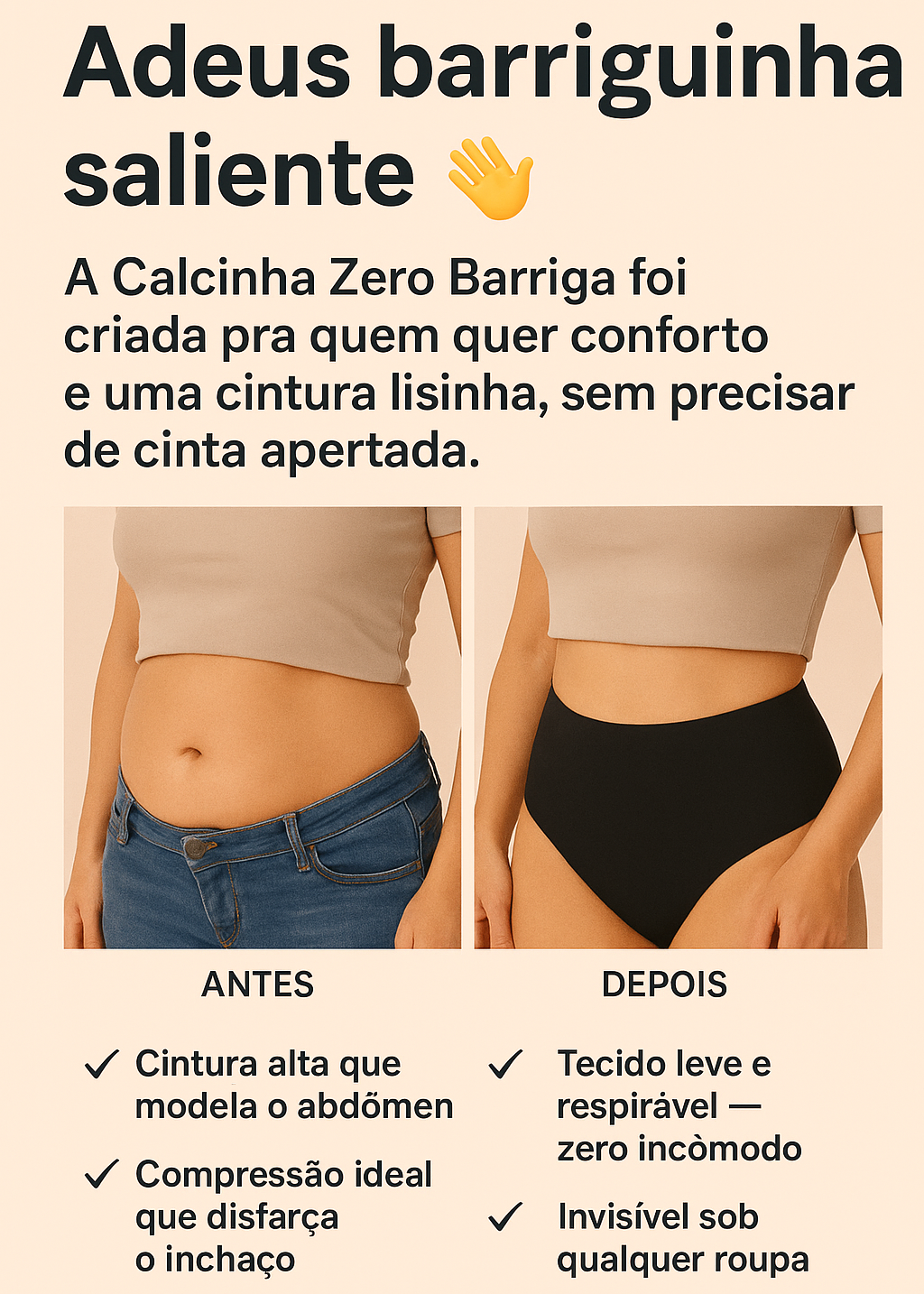 KIt 5 Calcinhas Zero Barriga