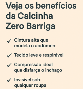 KIt 5 Calcinhas Zero Barriga