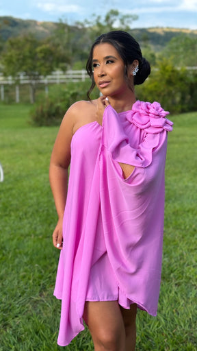 Vestido Mia- Ombro Só Flor Chifon