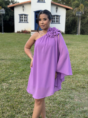 Vestido Mia- Ombro Só Flor Chifon