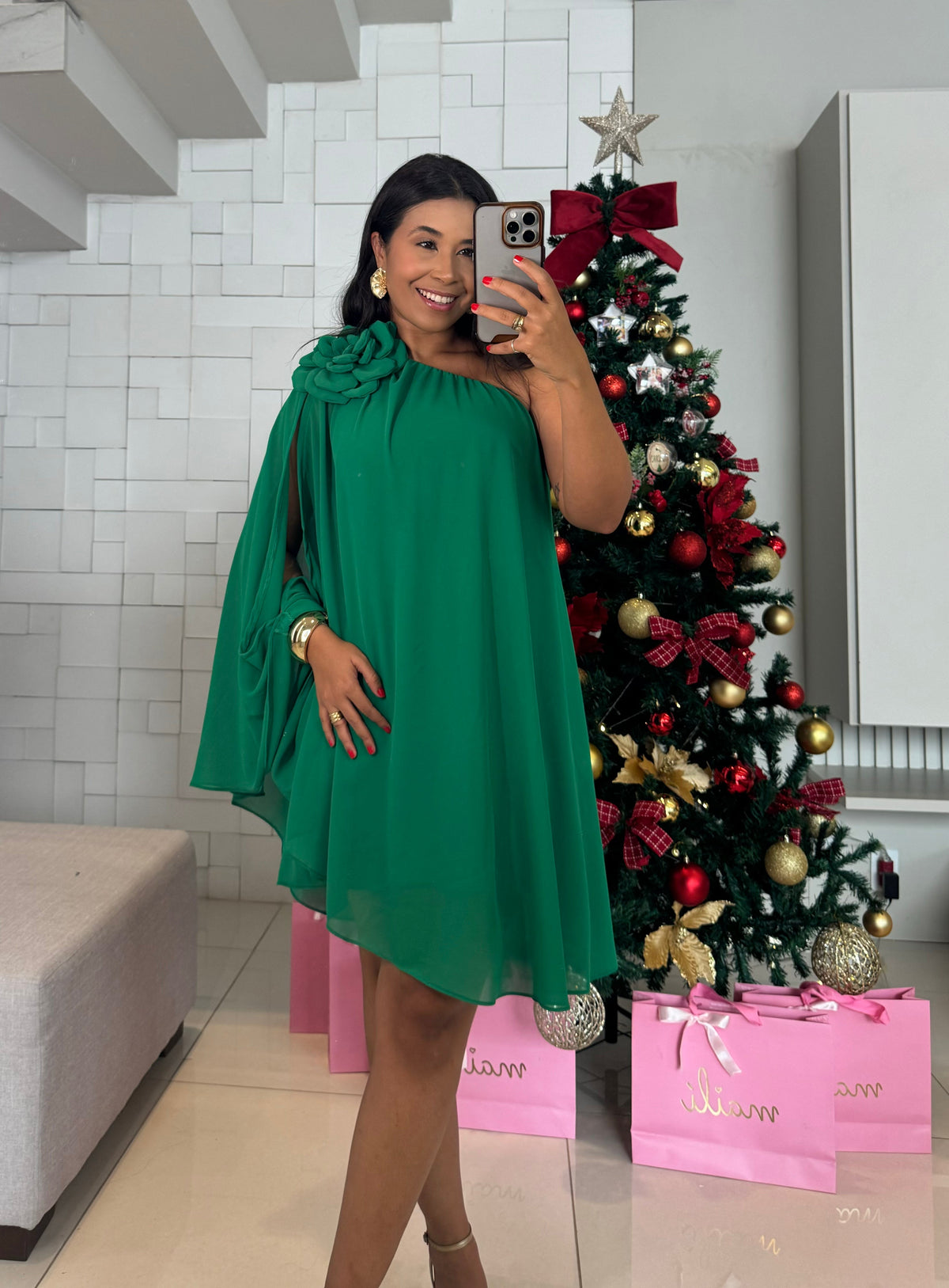 Vestido Mia- Ombro Só Flor Chifon