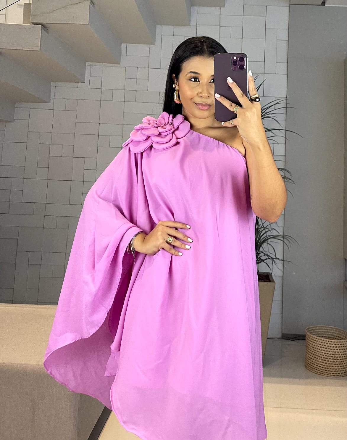 Vestido Mia- Ombro Só Flor Chifon