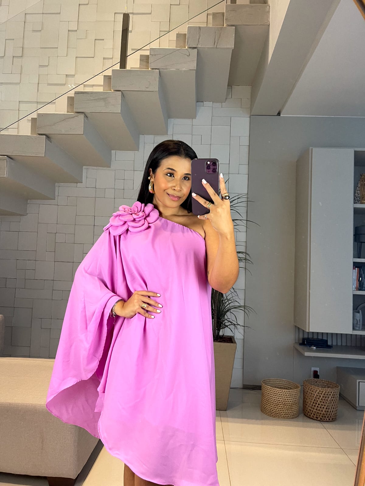 Vestido Mia- Ombro Só Flor Chifon