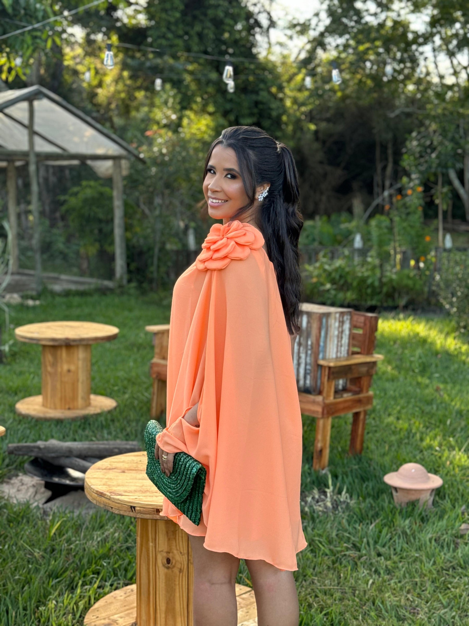 Vestido Mia- Ombro Só Flor Chifon